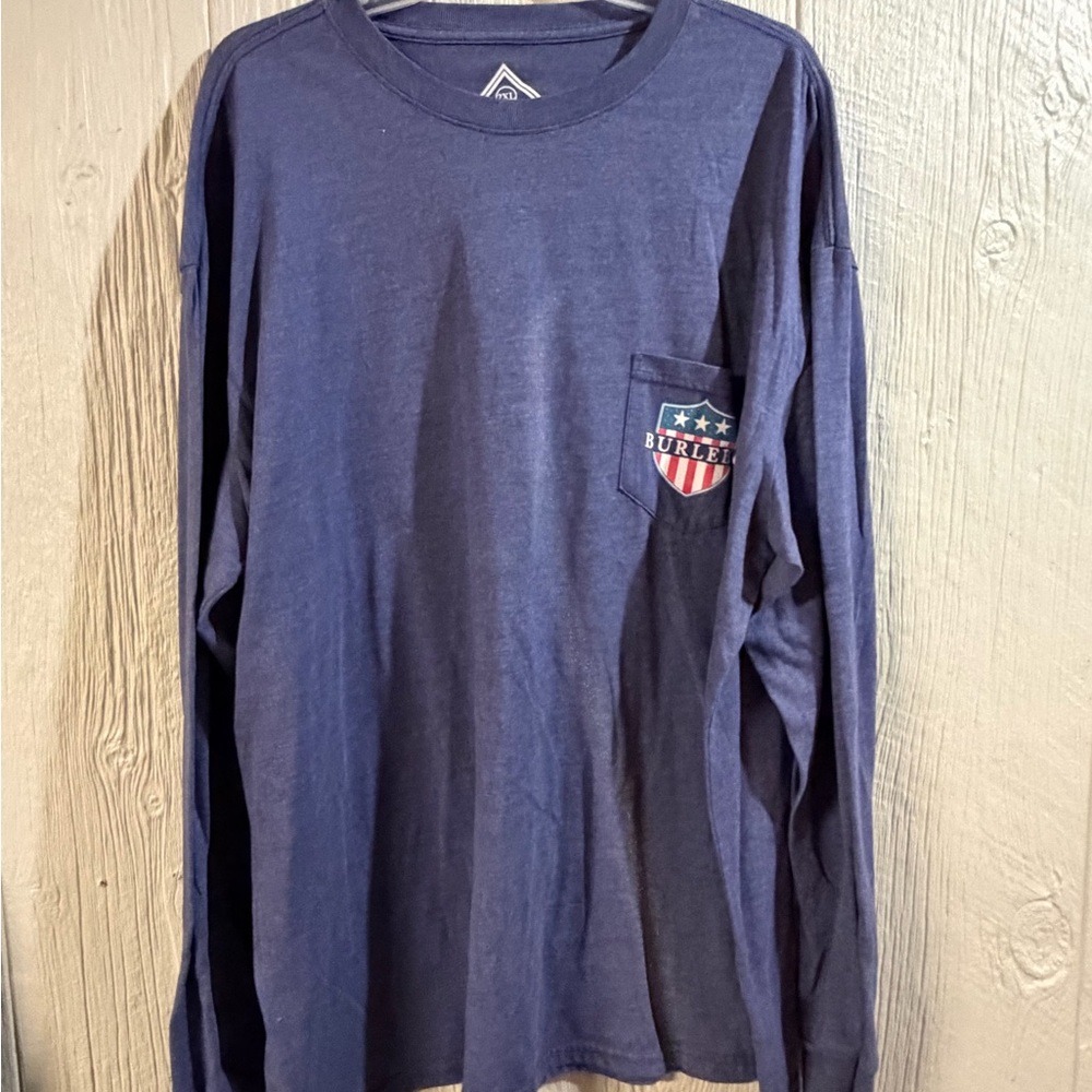 BURLEBO Navy Long Sleeve Tee with Pocket